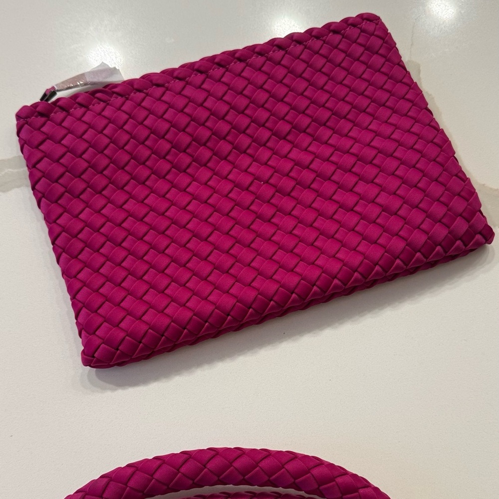 Naghedi Handwoven Clutch in Deep Fuchsia - Picture 8 of 10